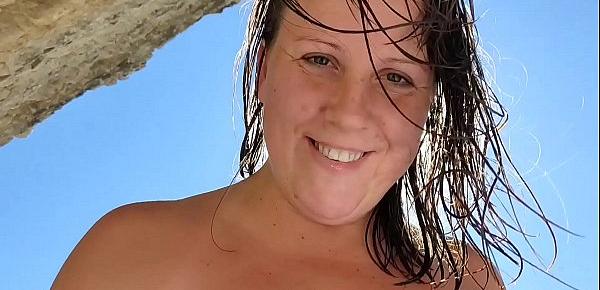  STEP MOM FUCKING ON A NUDUISTIC BEACH WITH STEPSON WHILE HUSBANDS SWIM.